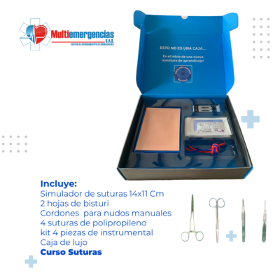 IMAGEN SIMULADOR DE SUTURAS 14X11 CM + KIT DE 4 PIEZAS